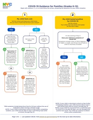 NYC DOE's visualized charts for the COVID-19 quarantine policy (2022 ...
