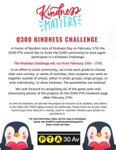 Read more about the article Q300 Kindness Challenge 2022 (2/13/2022 – 2/27/2022)