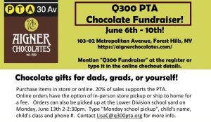 Read more about the article Q300 PTA Chocolate Fundraiser (6/6/2022 – 6/10/2022)
