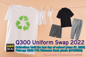 Read more about the article Q300 Uniform Swap 2022 (collection until 6/27/2022 & pick up on 9/18/2022)