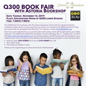 Read more about the article Q300 Book Fair Fundraiser with The Astoria Bookshop 2019