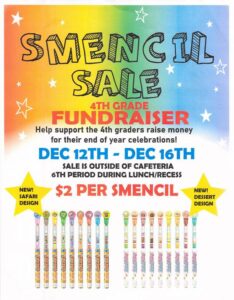 Read more about the article 4th Grade Fundraiser: Stencil Sale (2022/12/12 – 2022/12/16)