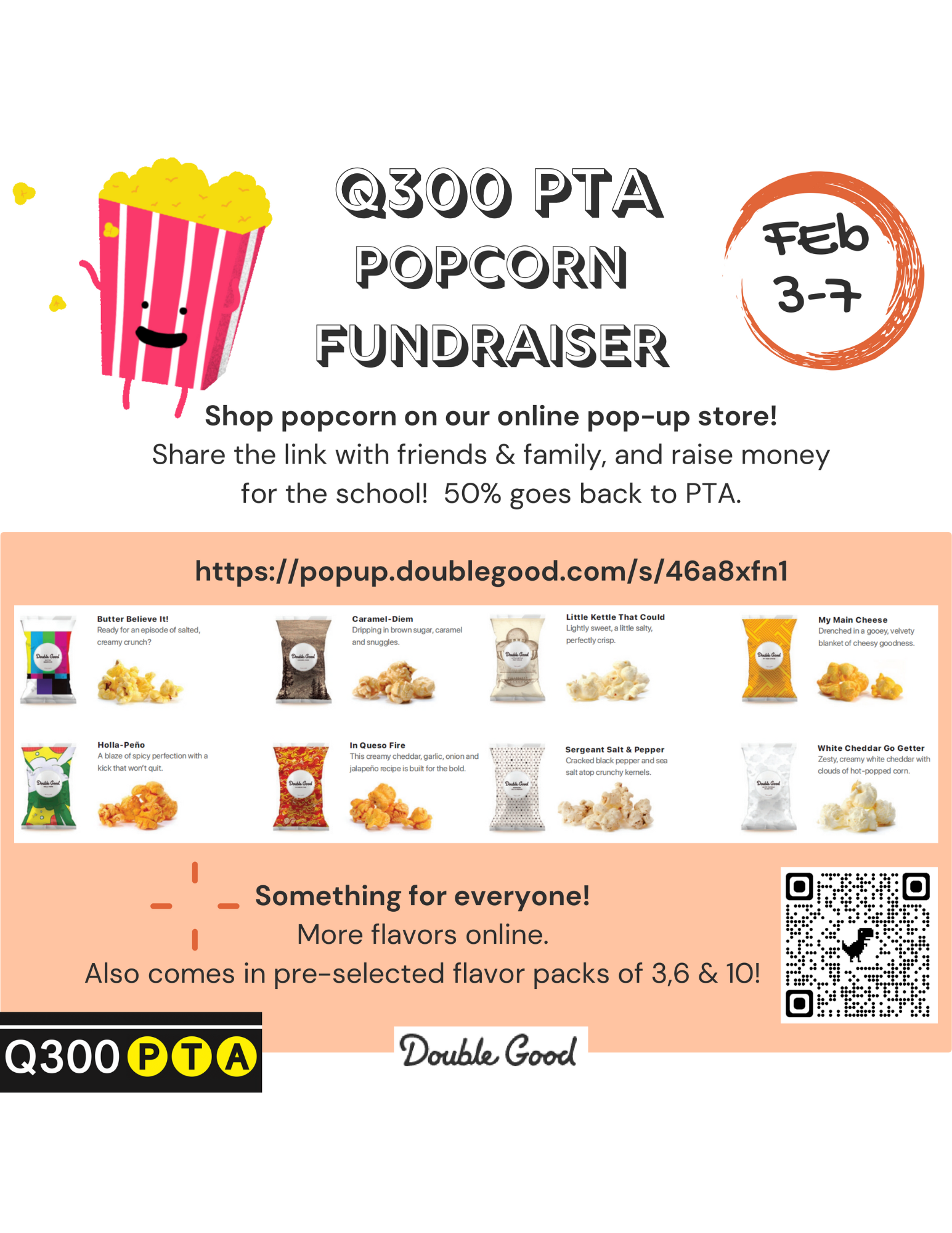 Q300 PTA Popcorn Fundraiser 2023 (2/3/2023 2/7/2023) Q300 PTA