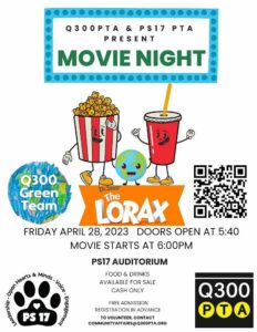 Read more about the article Q300/PS17 PTA Movie Night 2023 (4/28/2023)