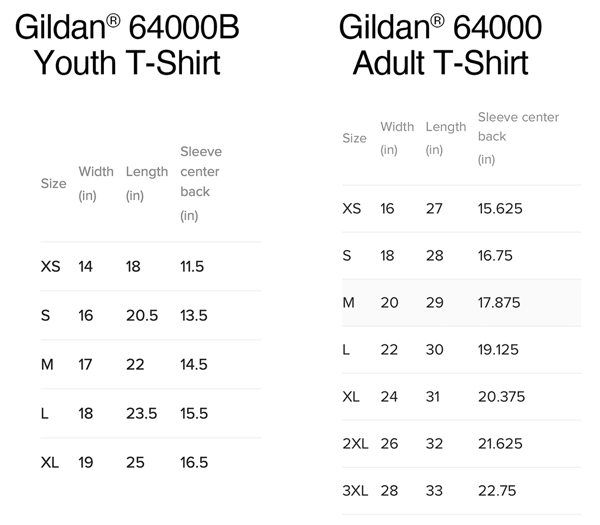 Q300OnwardUpward2023SizeChart