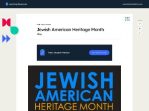 Read more about the article Jewish American Heritage Month 2023 Resources