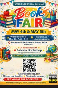 Read more about the article Q300 PTA Book Fair @ UD (5/4-5/5/2026)