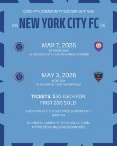 Read more about the article Q300PTA NYCFC Game Fundraising (3/7/2026 and 5/3/2026)