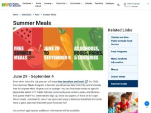 Read more about the article DOE Summer Free Summer Meals Program 2026 (6/29/2026 – 9/4/2026)